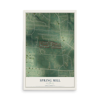 Map of Spring Mill, Kentucky, 12 x 18 inch unframed archival matte print