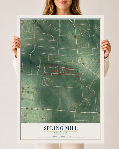 Map of Spring Mill, Kentucky, 24 x 36 inch unframed archival matte print