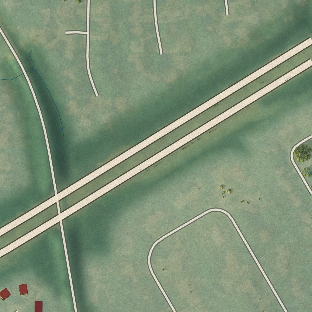 Second close-up of the map of Spring Valley, Kentucky print showing more streets and buildings