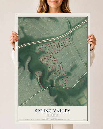 Map of Spring Valley, Kentucky, 24 x 36 inch unframed archival matte print