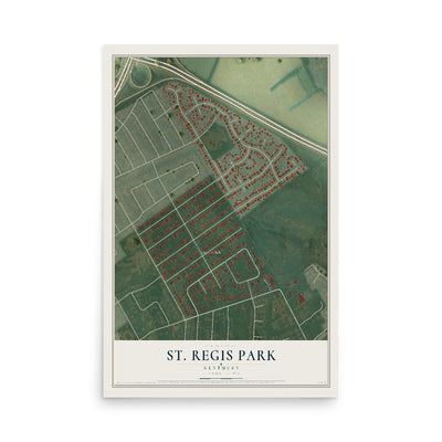 Map of St. Regis Park, Kentucky, 12 x 18 inch unframed archival matte print
