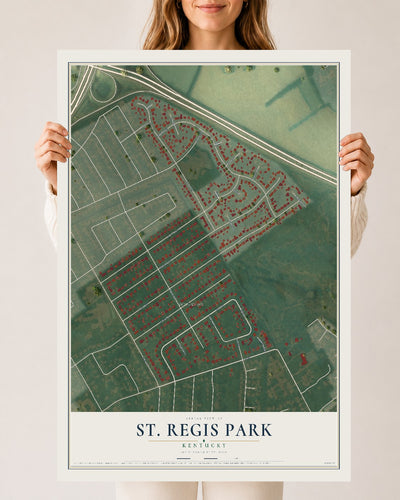 Map of St. Regis Park, Kentucky, 24 x 36 inch unframed archival matte print