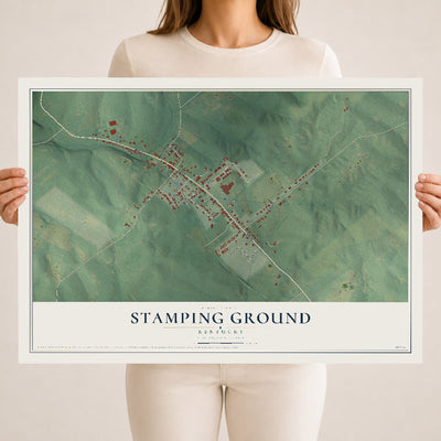 Map of Stamping Ground, Kentucky, 18 x 24 inch unframed archival matte print