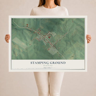 Map of Stamping Ground, Kentucky, 24 x 36 inch unframed archival matte print