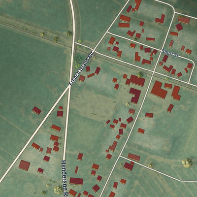 Close-up of the map of Stanley, Kentucky print showing street and building detail