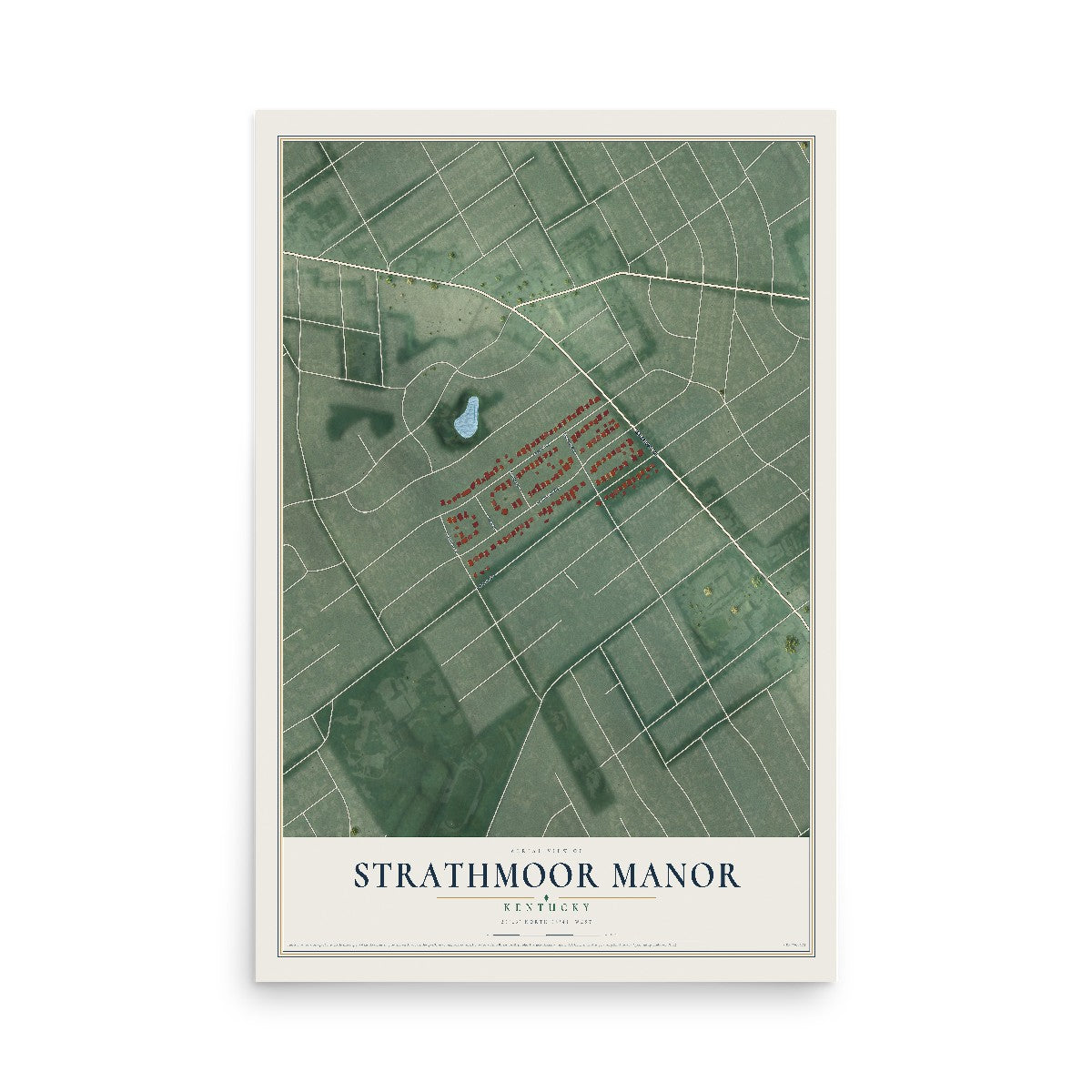 Map of Strathmoor Manor, Kentucky, 12 x 18 inch unframed archival matte print
