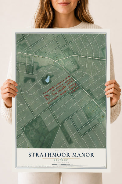 Map of Strathmoor Manor, Kentucky, 18 x 24 inch unframed archival matte print
