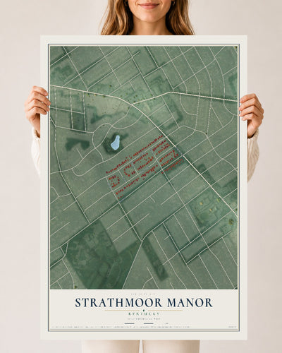 Map of Strathmoor Manor, Kentucky, 24 x 36 inch unframed archival matte print
