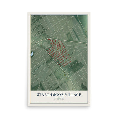 Map of Strathmoor Village, Kentucky, 12 x 18 inch unframed archival matte print