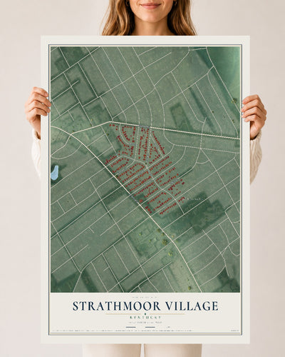Map of Strathmoor Village, Kentucky, 24 x 36 inch unframed archival matte print