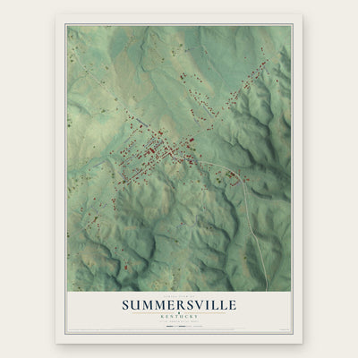 Summersville, Kentucky map print, the full design