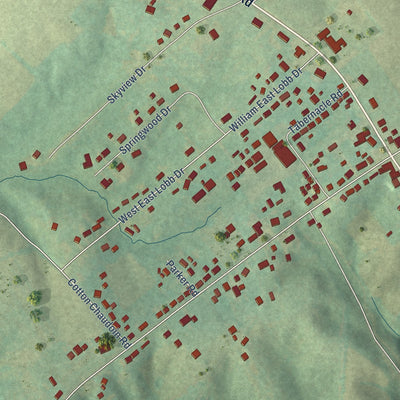 Close-up of the map of Summersville, Kentucky print showing street and building detail