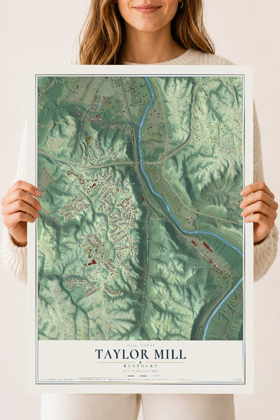Map of Taylor Mill, Kentucky, 18 x 24 inch unframed archival matte print