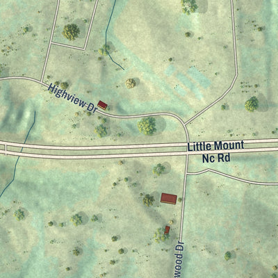 Second close-up of the map of Taylorsville, Kentucky print showing more streets and buildings