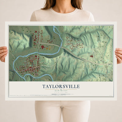 Map of Taylorsville, Kentucky, 18 x 24 inch unframed archival matte print