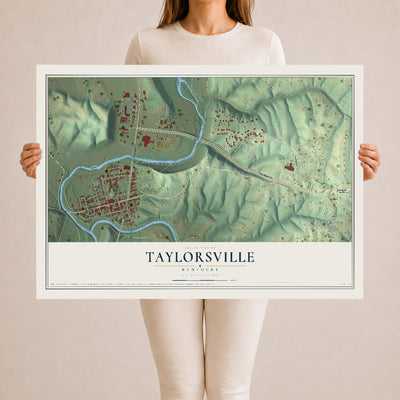 Map of Taylorsville, Kentucky, 24 x 36 inch unframed archival matte print