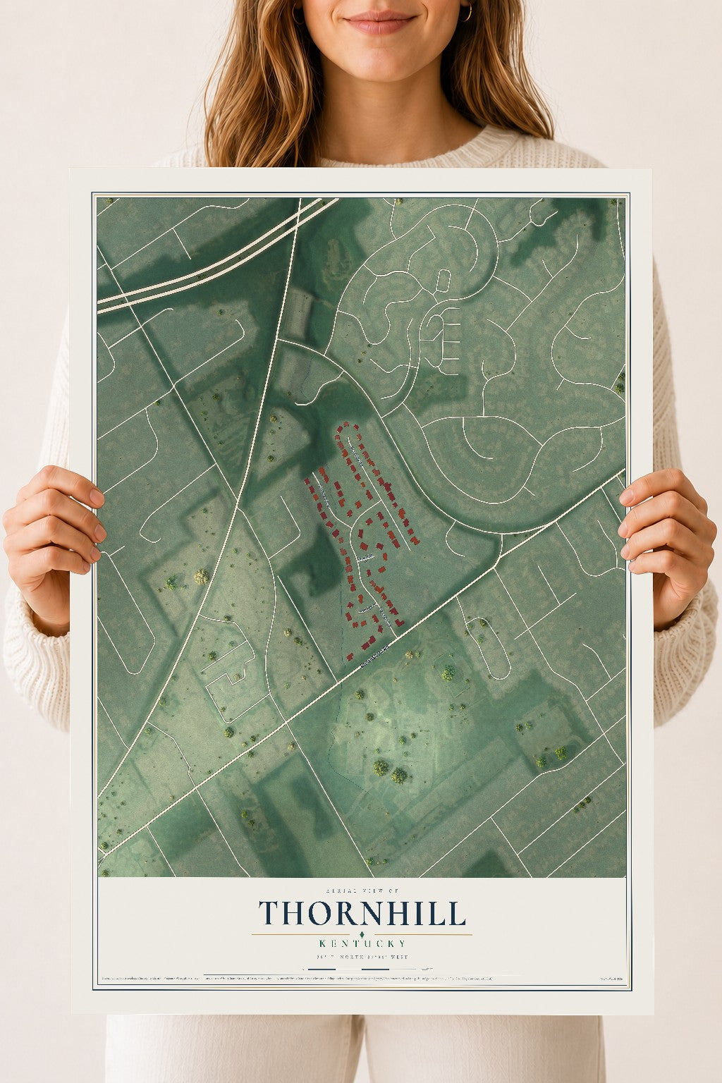 Map of Thornhill, Kentucky, 18 x 24 inch unframed archival matte print