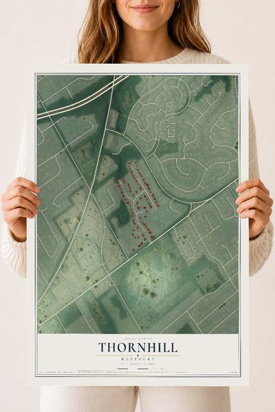 Map of Thornhill, Kentucky, 18 x 24 inch unframed archival matte print