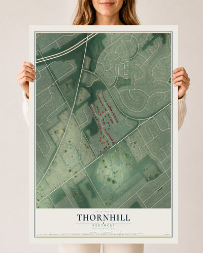 Map of Thornhill, Kentucky, 24 x 36 inch unframed archival matte print