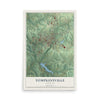 Map of Tompkinsville, Kentucky, 12 x 18 inch unframed archival matte print