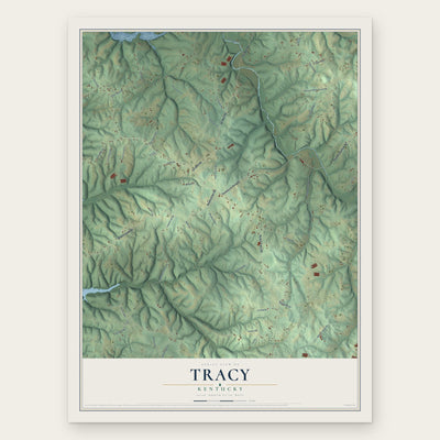 Tracy, Kentucky map print, the full design