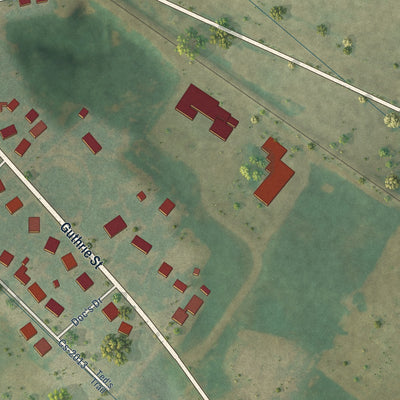 Second close-up of the map of Trenton, Kentucky print showing more streets and buildings