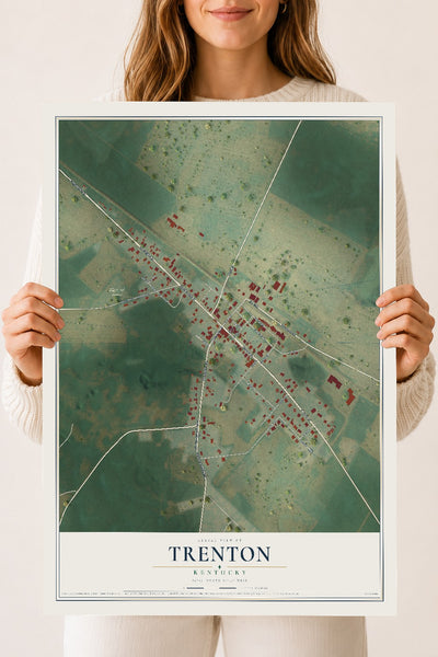 Map of Trenton, Kentucky, 18 x 24 inch unframed archival matte print