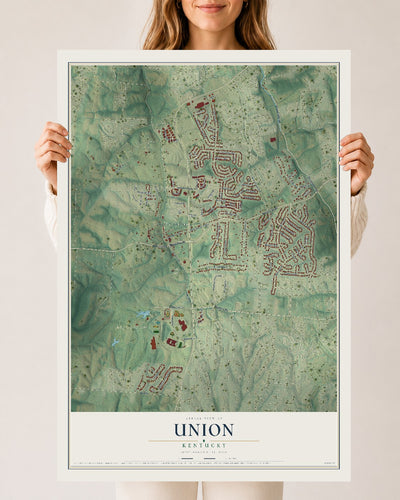 Map of Union, Kentucky, 24 x 36 inch unframed archival matte print