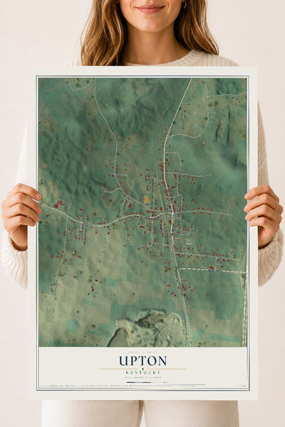 Map of Upton, Kentucky, 18 x 24 inch unframed archival matte print