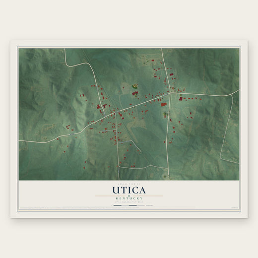Utica, Kentucky map print, the full design