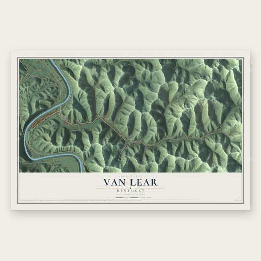 Van Lear, Kentucky map print, the full design