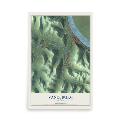 Map of Vanceburg, Kentucky, 12 x 18 inch unframed archival matte print