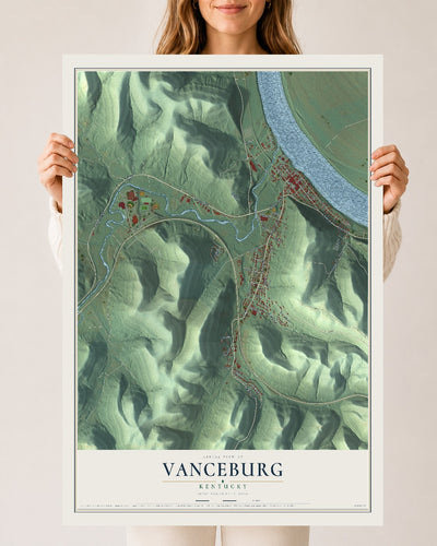 Map of Vanceburg, Kentucky, 24 x 36 inch unframed archival matte print
