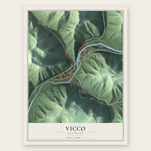 Vicco, Kentucky map print, the full design