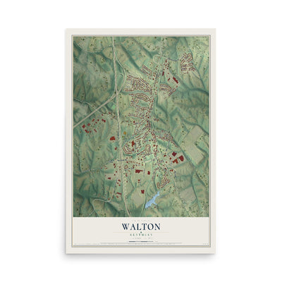 Map of Walton, Kentucky, 12 x 18 inch unframed archival matte print