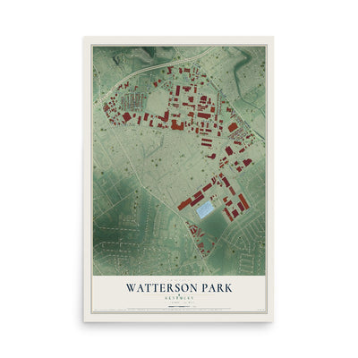 Map of Watterson Park, Kentucky, 12 x 18 inch unframed archival matte print