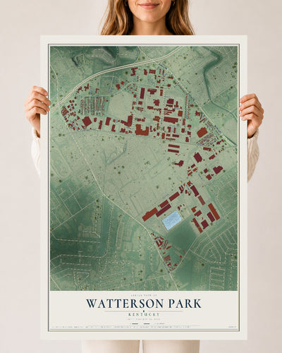 Map of Watterson Park, Kentucky, 24 x 36 inch unframed archival matte print