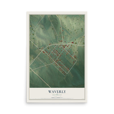 Map of Waverly, Kentucky, 12 x 18 inch unframed archival matte print