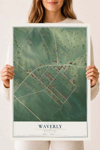 Map of Waverly, Kentucky, 18 x 24 inch unframed archival matte print