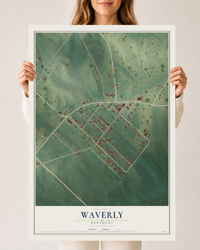 Map of Waverly, Kentucky, 24 x 36 inch unframed archival matte print