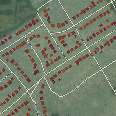 Second close-up of the map of Wellington, Kentucky print showing more streets and buildings