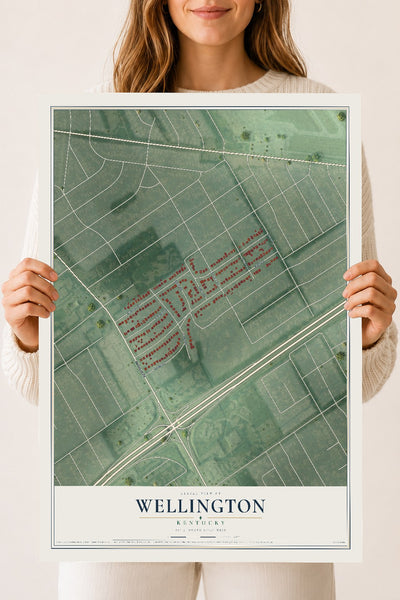Map of Wellington, Kentucky, 18 x 24 inch unframed archival matte print