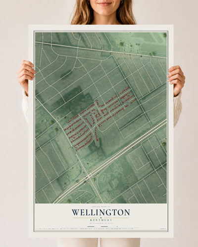 Map of Wellington, Kentucky, 24 x 36 inch unframed archival matte print