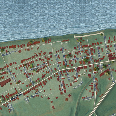 Close-up of the map of West Point, Kentucky print showing street and building detail