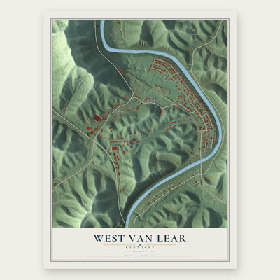 West Van Lear, Kentucky map print, the full design