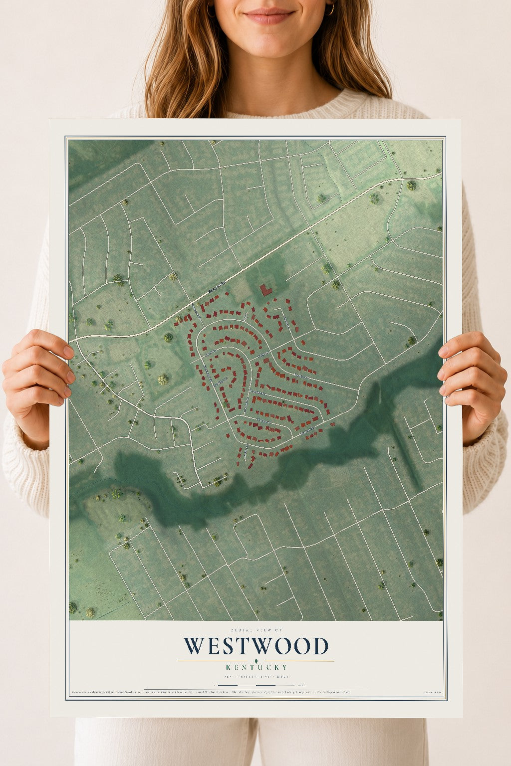 Map of Westwood, Kentucky, 18 x 24 inch unframed archival matte print