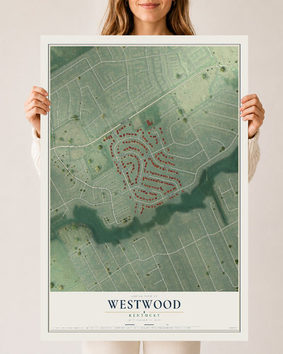 Map of Westwood, Kentucky, 24 x 36 inch unframed archival matte print