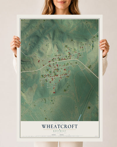 Map of Wheatcroft, Kentucky, 24 x 36 inch unframed archival matte print