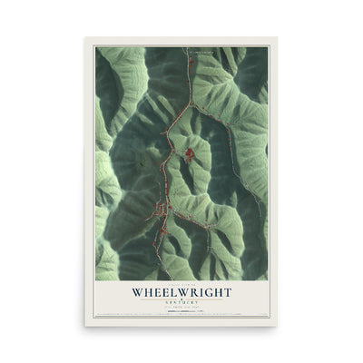 Map of Wheelwright, Kentucky, 12 x 18 inch unframed archival matte print