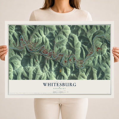 Map of Whitesburg, Kentucky, 18 x 24 inch unframed archival matte print